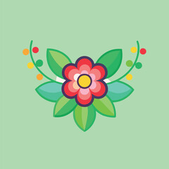 Simple floral design with vibrant colors.