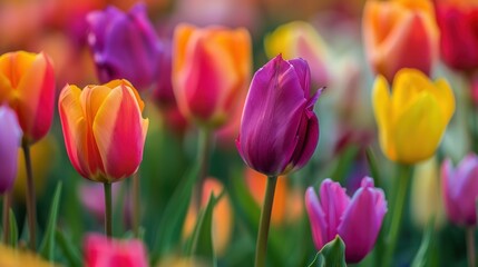 Obraz premium Colorful Tulips in Bloom