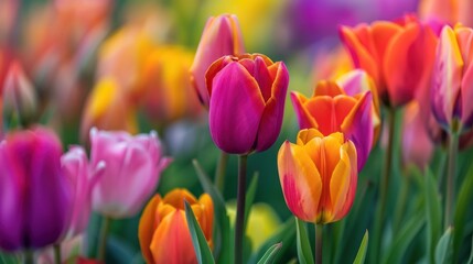 Obraz premium Colorful Tulip Field