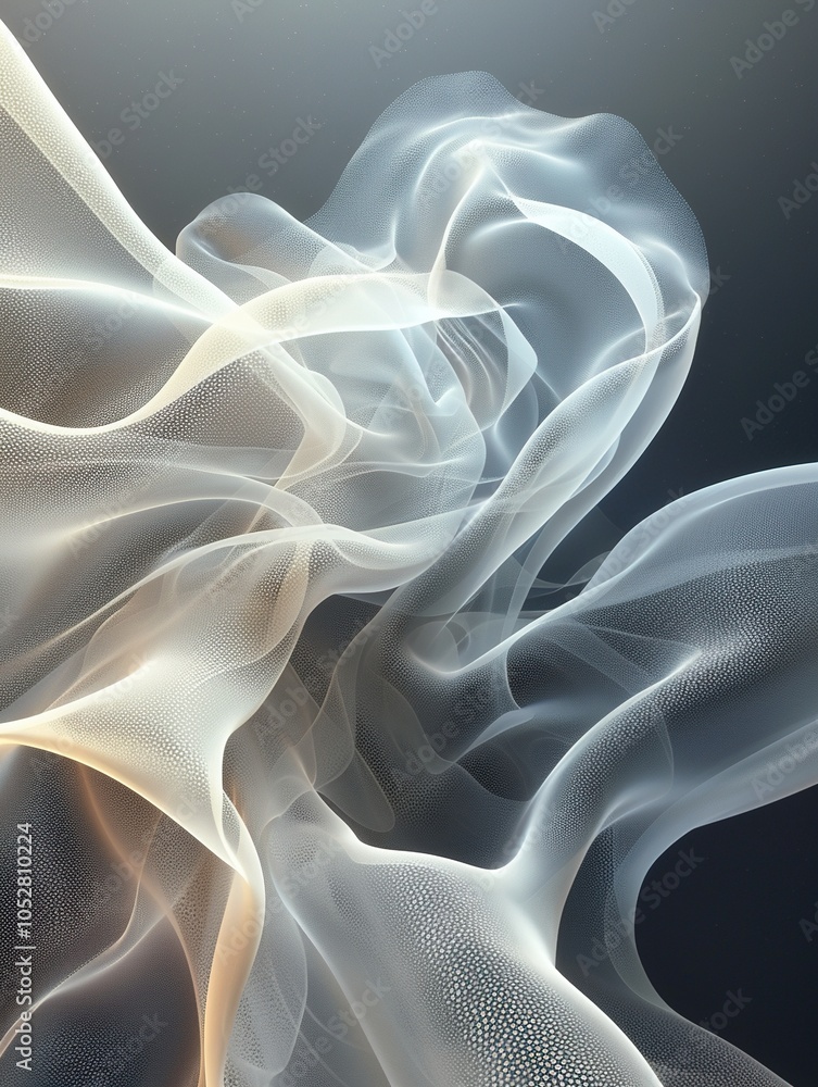 Poster abstract flowing shapes in soft hues, creating a sense of movement and tranquility.