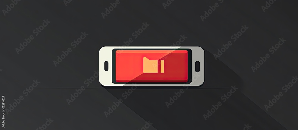 Poster smartphone with a red mute button icon on the screen.