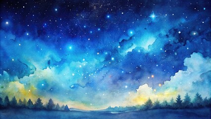 Fototapeta premium panoramic night sky painting