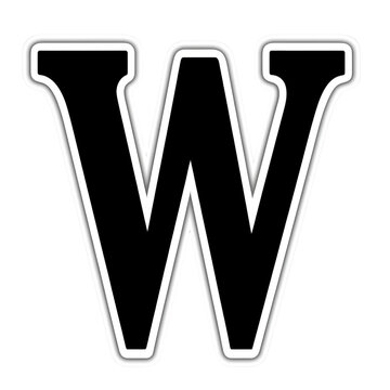 recommend clip art: White Outline Black Letter W