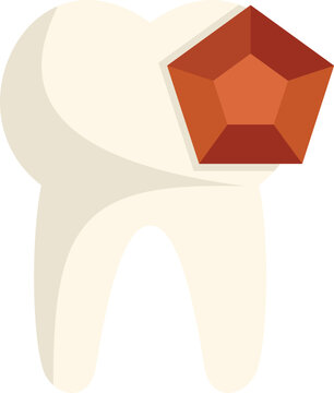 tooth with red gem clip art preview