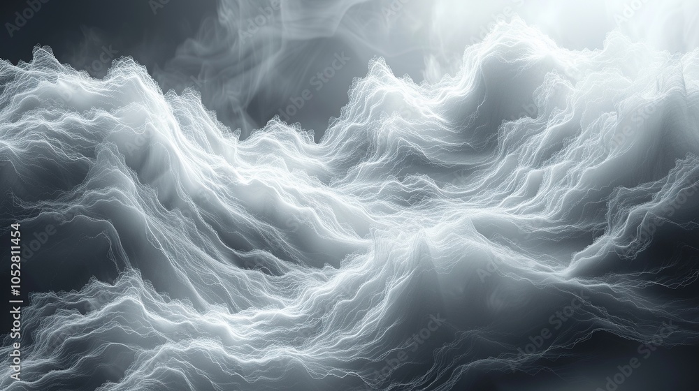 Poster Abstract representation of swirling, ethereal clouds with dynamic lighting.