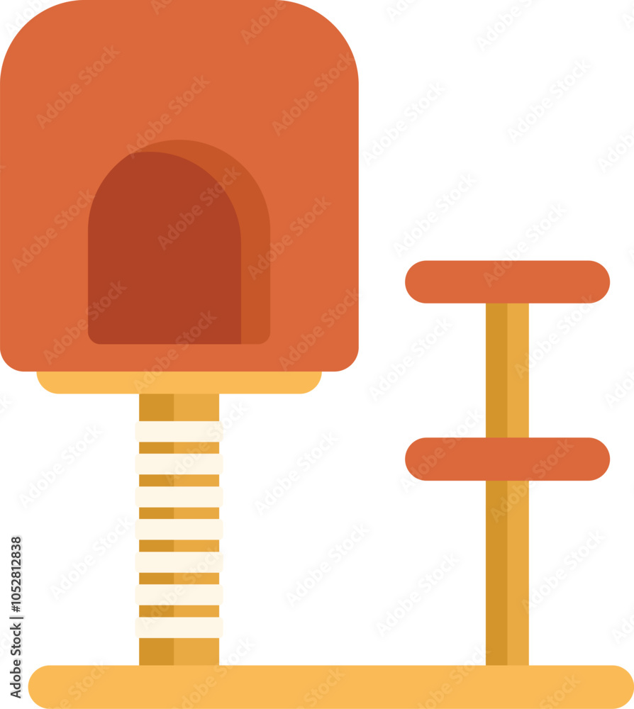 Poster this illustration features a cat tree with a scratching post, designed to provide a stimulating and 