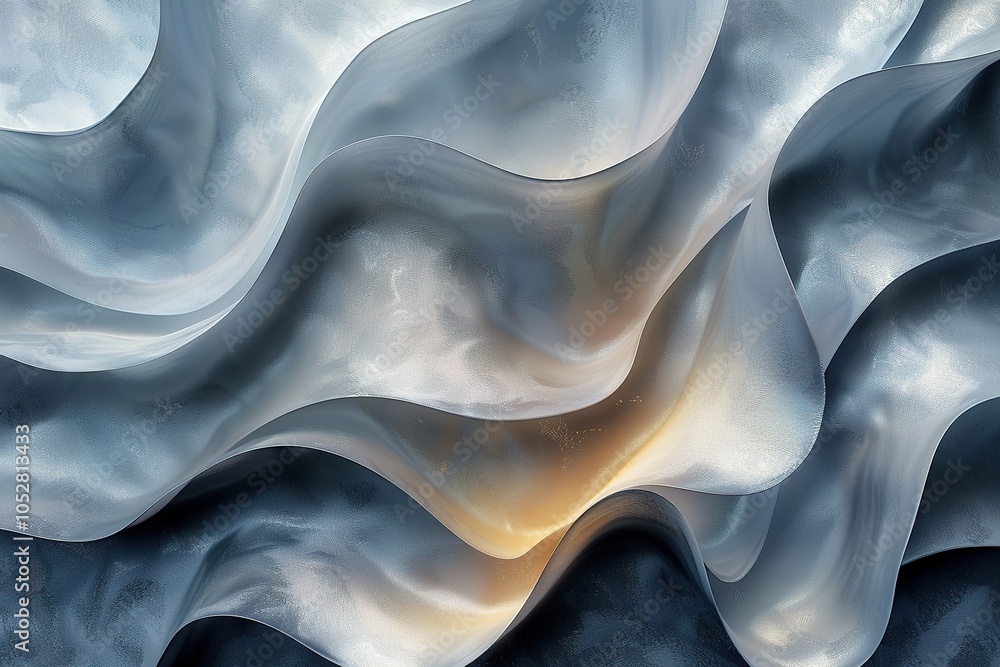 Poster Abstract waves of light and shadow create a dynamic, fluid composition.