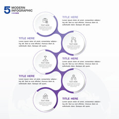 Infographic process design 5 options or steps.