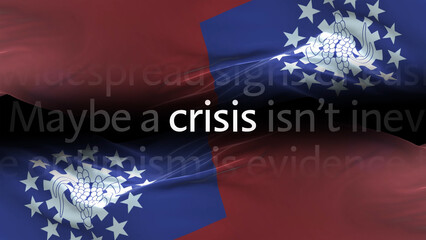 Myanmar Burma flag - Waving flag on loop of economic news articles