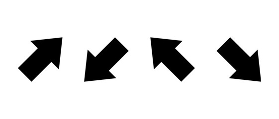 Upward rightward, downward leftward, upward leftward, and downward rightward arrow icon