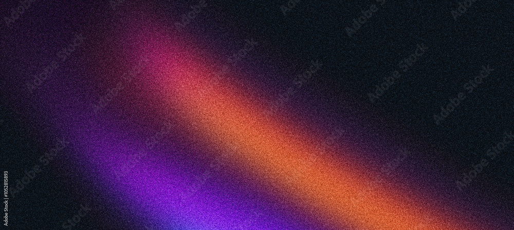 Wall mural abstract glowing noise texture background, purple red black grainy color gradient shape, vibrant ban