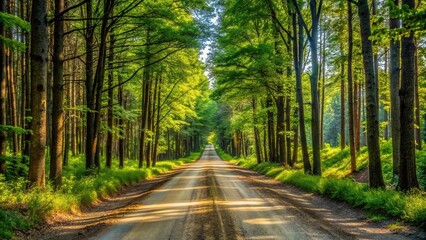 Obraz premium Panoramic view of lush country roads with the Dindahl effect