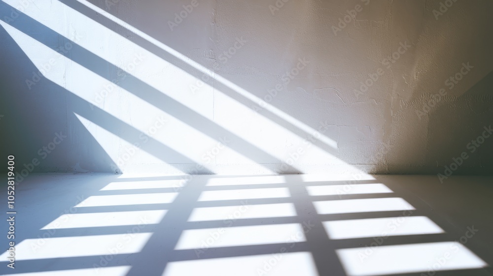 Aufkleber abstract shadows on a wall creating a modern geometric pattern.
