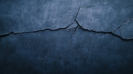 Obraz premium A dark, grainy black concrete background with subtle gray cracks create a moody, textured aesthetic for any design.