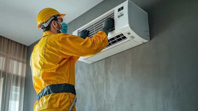 Air Conditioning Technician at Work
