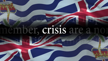 Naklejka premium British Indian Ocean Territory flag - Waving flag on loop of economic news articles
