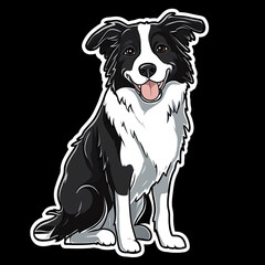 Border Collie Dog Herding Sheep 2D Cartoon Sticker for Animal Lovers and Pet Owners