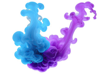 A charming cloud of purple blue smoke floats