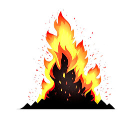 cartoon fire flame fires image hot flaming, black background