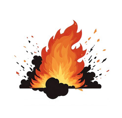 cartoon fire flame fires image hot flaming, black background