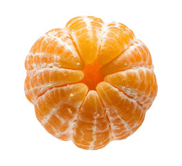 peeled tangerine isolated on transparent background