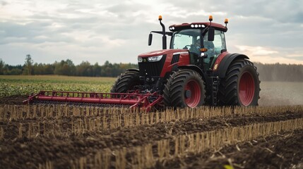 Obraz premium tractor on the field