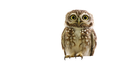 Fototapeta premium Owl on White Background,