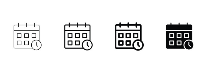 Calendar icon set vector illustration