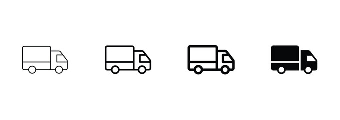 truck icon set vector. Delivery truck icon