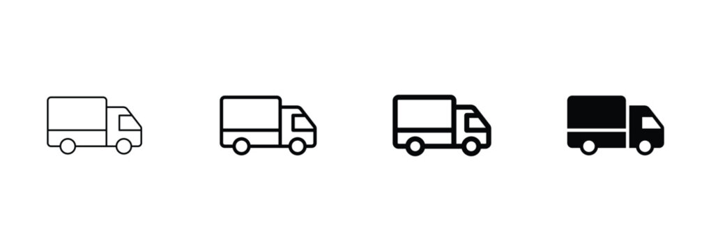 truck icon set vector. Delivery truck icon