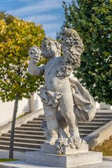Bratislava, the capital of Slovakia cityscape. The churches and castle in the old city center