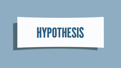 Hypothesis. A card isolated on blue background.