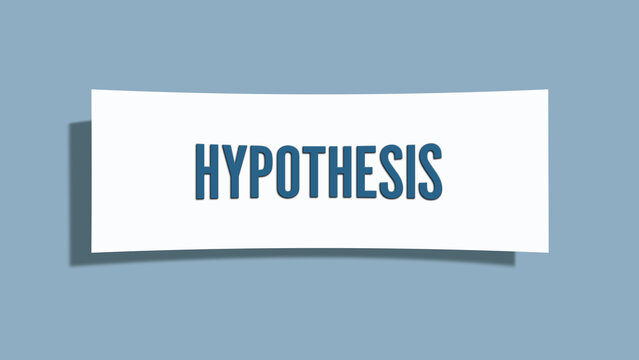Hypothesis. A card isolated on blue background.