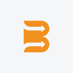 unique and modern arrow letter B logo