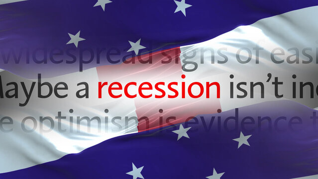 Netherlands Antilles flag - Waving flag on loop of economic news articles