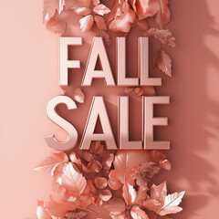 Fall Sale Text with Leaves and Seasonal Decor for Autumn-Themed Promotional Designs