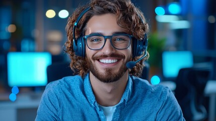 Friendly Customer Service Representative with Headset