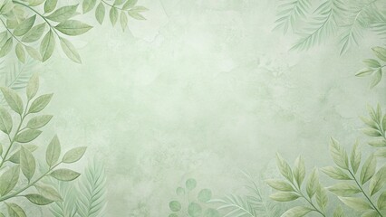 Pale green background with foliage texture, perfect for wide-angle shots