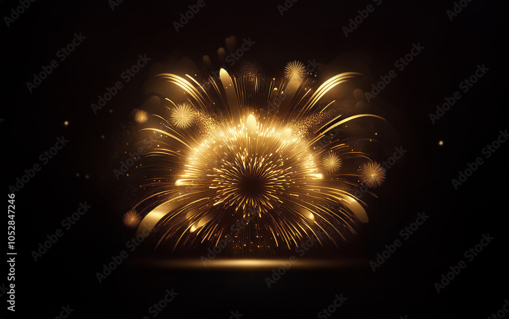Aufkleber a golden light explodes outwards in a burst of radiating lines, illuminating the darkness with a war