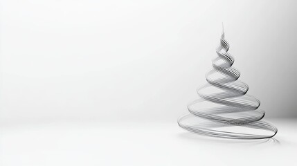 Minimalistic Christmas tree design created with a single line on a white background, perfect for modern holiday decor inspiration