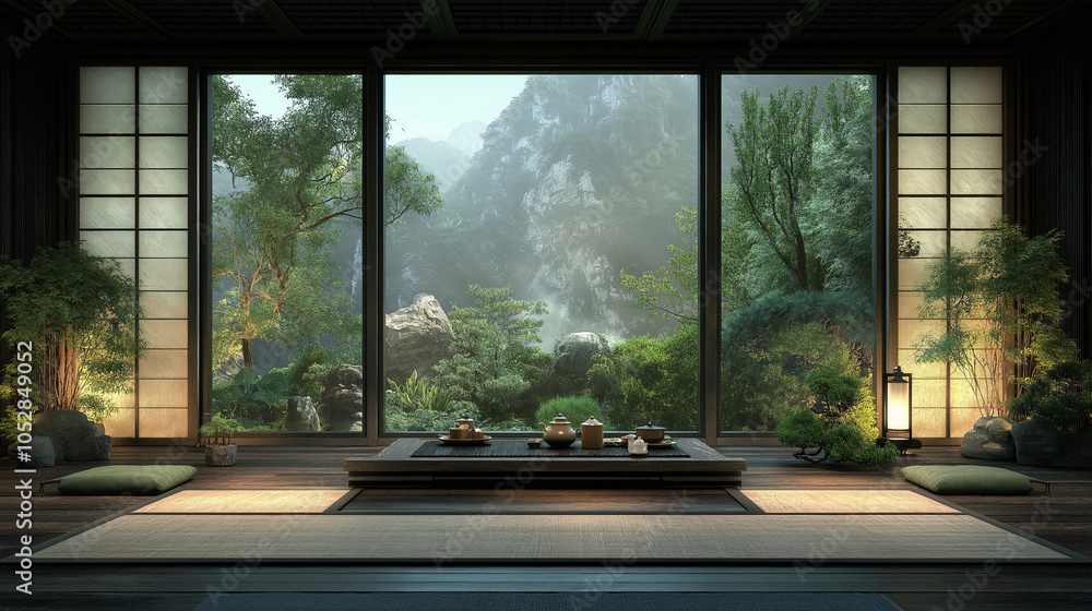 Poster flowers and greenery traditional , emphasizing the use of authentic and time-honored design elements