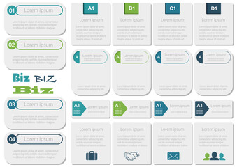 Set Of Business Infographics And Tags Isolated On A White Background. Vector Illustration.