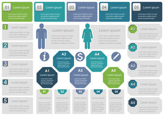 Set Of Business Infographics And Tags Isolated On A White Background. Vector Illustration.