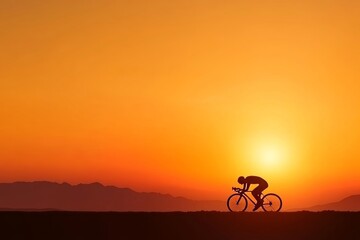 Fototapeta premium silhouette of a cyclist