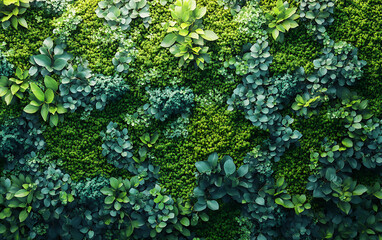Verdant Beauty: Top View of Green Moss Texture