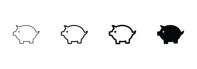 Piggy bank icon  set vector. piggy symbol icon