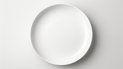 Plain White Plate on Light Background