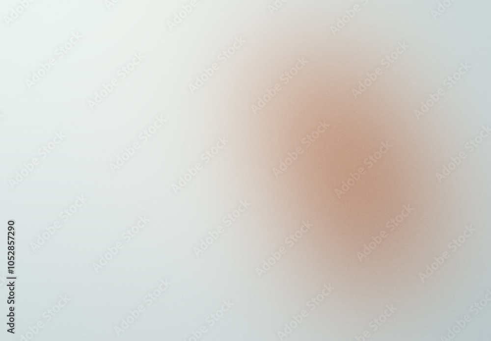 Poster a blurry image of a white background with a brown circle in the middle. noisy backdrop with grain