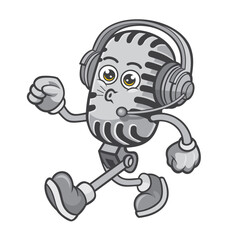 microphone mascot vector illustration music podcast design