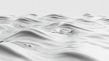 A minimalist landscape showcasing smooth, undulating white surfaces, resembling waves or hills, conveying a serene and abstract aesthetic.